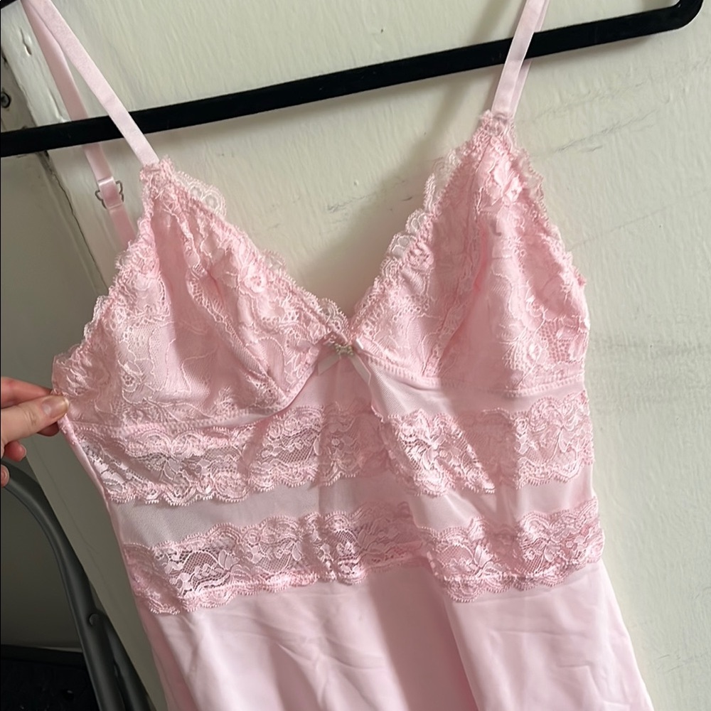 Pink Lace Women's Slip Dress